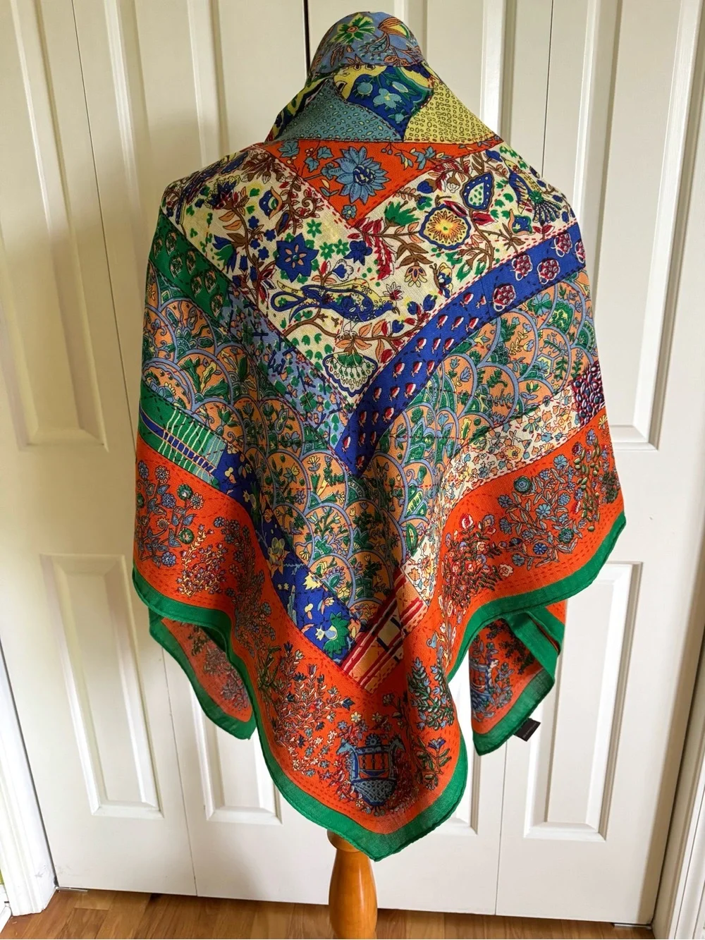 HERMES Multicolor Wool/Silk Blend Wrap Scarf - Picture 1 of 8
